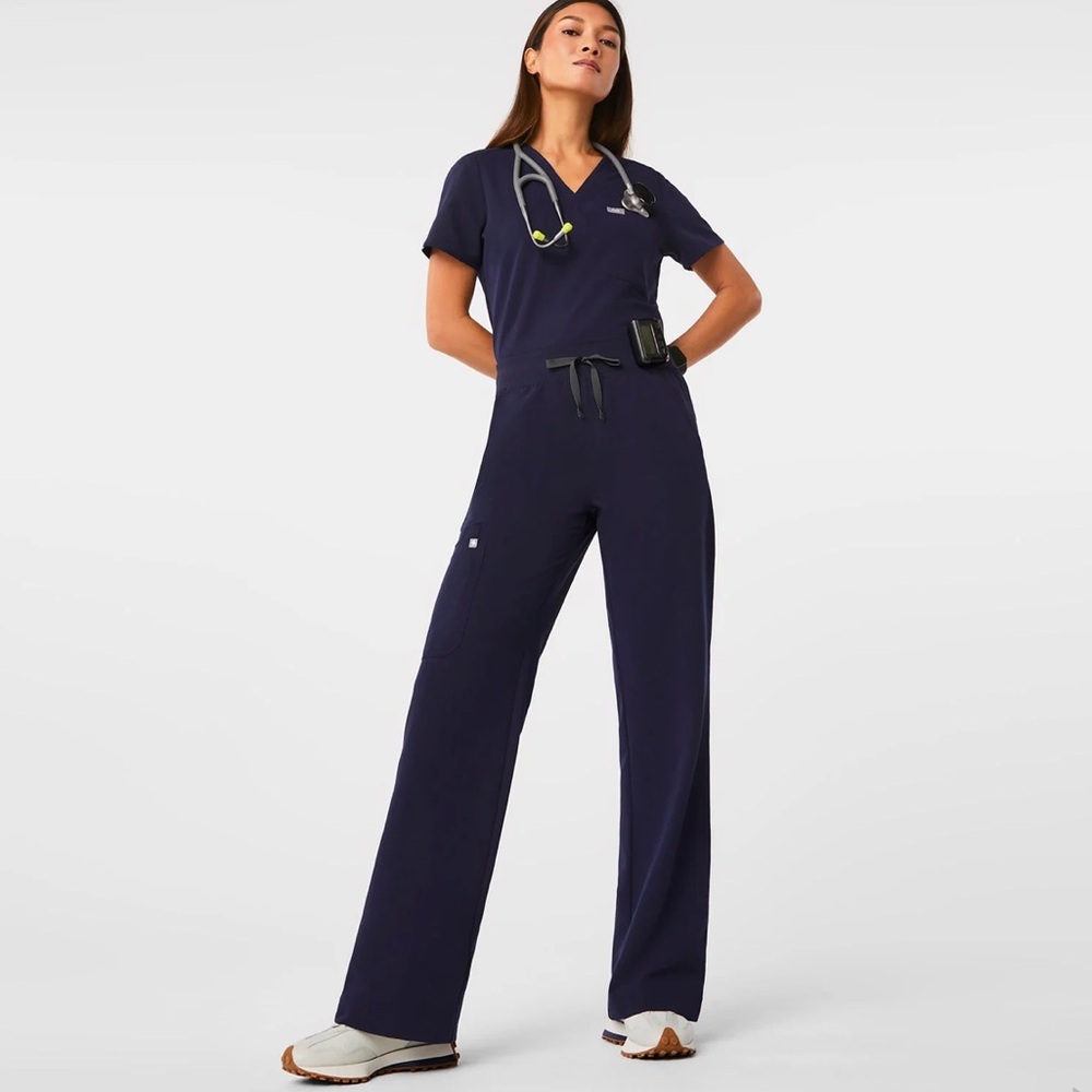 Navy Figs Isabel Wide Leg Scrub Pants